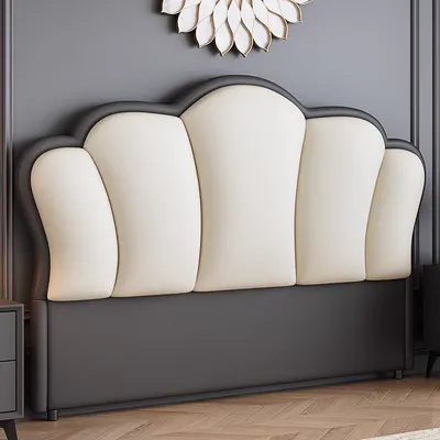 Soft Back Leather Bed Headboard Real Wood