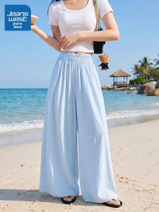 Jeanswest | Quần Váy Nữ Dáng Rộng Nhẹ Thoáng Khí Phong Cách Casual Họa Tiết Xanh Mùa Hè