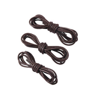 LINGMIAO | Anti-Slip Black Round Thin Wax Shoelaces