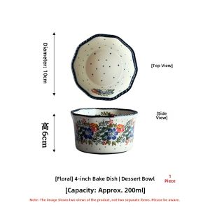 Double Ear Ceramic Baking Dish Rectangular Japanese Style Dessert Small Bowl Colorful Glazed Underbody Craft from Mainland China