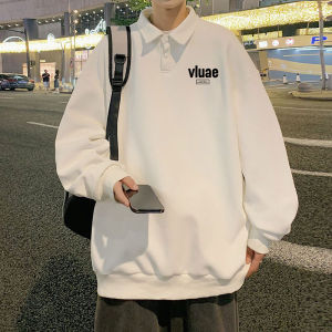 American Lapel Polo Sweatshirt Mens Autumn Youth Fancy Casual Easiest for Match Niche Style Bottoming Shirt Tops Fashion