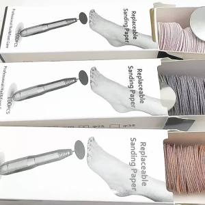 100pcs/Box Colorful 25mm Sanding Paper with Metal Shaft Foot File Callus Remover Replacement Sandpaper Disc 80# 150# 240#