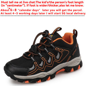 Kids Hiking Shoes 27-40 Anti-Skid Cool Oxford Fabric Water-Repellent Lively Boys Breathable Outdoor Sports Walking Casual Shoes Convenient Children Sneakers Wearable Fashion Kindergarten Teenagers Footwear Youngsters Primary School Students Climbing Boots