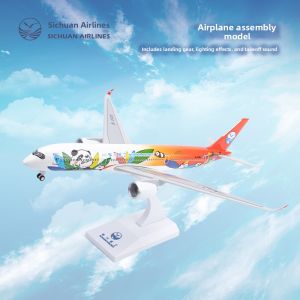 JIZHICHEN | Sichuan Airlines Panda Livery Airbus A350 Collectible Model with Landing Gear Lights