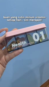 HAYYLIFE 4 Sekat Kotak Box Tempat Penyimpanan Obat + Gantungan Travel Kotak Penyimpanan Pill Box Medicine Box HL-AGB403