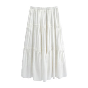 Chân Váy Maxi Xòe Cao Waisted Trắng Thời Trang Size Lớn