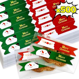 ขายส่ง500ชิ้นป้ายสติ๊กเกอร์คริสต์มาส Merry กล่องใส่กระเป๋าห่อของขวัญคริสต์มาสสติกเกอร์ห่อเครื่องเขียน DIY สมุดภาพการตกแต่งปีใหม่อุปกรณ์งานเลี้ยง