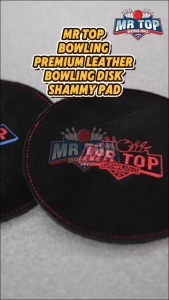 Mr Top Bowling Premium Leather Bowling Disk Shammy Pad - Bowling Accessories