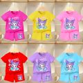 SETELAN KUROMI ANAK PEREMPUAN 2-9 TAHUN/ BAJU SETELAN ANAK CEWEK KUROMI TERBARU. 