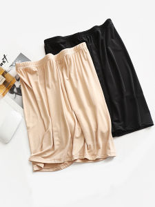 plus Size Safety Pants Womens Modal Lace Edge Three-quarter Length Base Layer Pants Slimming Shorts Nylon Spandex Blend