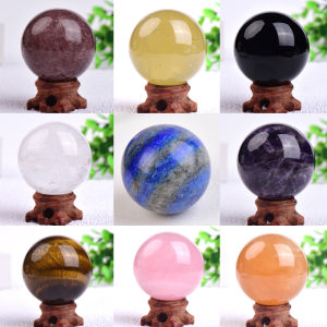 25-30mm Natural Crystal Ball Polished Globe Massaging 9 kinds Ball Reiki Healing Stone Home Decoration Exquisite Gifts Souvenirs