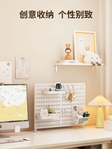 Desktop Organizer Rack Clamp Style No Drilling Required Computer Desk Dormitory Study Storage Shelf Accessories Plastic Material