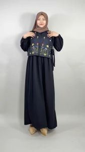 Gamis Elegan Zaskia 169 NONYFASHION dengan Lengan Panjang dan Motif Floral