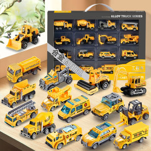 Bole Star Toys Alloy Engineering Vehicle Toy Set for Boys Child Construction Truck Playset Realistic Model Excavator Mixer Fire Truck