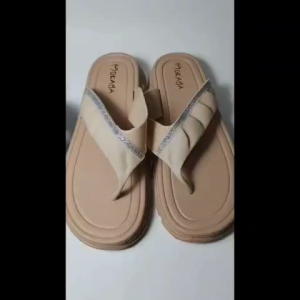 Sandal Jelly Japit Platform Wanita Motif Kerut garis Gliter MKY 2306-06 37-41