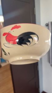 ชามทรงกลม 7.5/6.5 นิ้ว ลายไก่ชบา ชามตราไก่ แบบ กลม