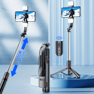 L13d Foldable Wireless Bluetooth Fill Light Tripod Selfie Stick 1160mm Tripe Stabilizer for Android IOS Cellphone