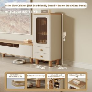 HETU | Rustic Cream TV Stand Storage Cabinet