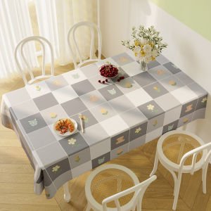 Rectangular PVC Tablecloth Oil Proof Waterproof Heat Resistant No-Wash Dining Table Cloth Student Desk Cover Floral Japanese Style