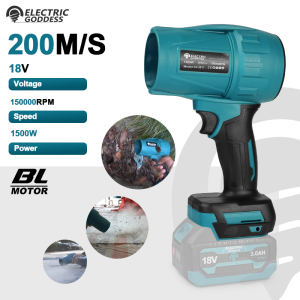 Electric Goddess Brushless 150000RPM Electric Air Blower Turbo Jet Fan Handheld Dust Blowing Tool For Makita 18V Battery Pin