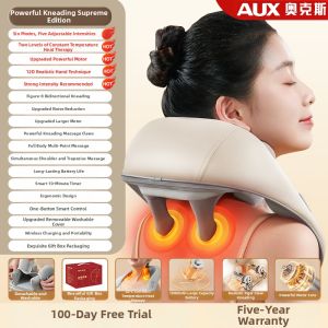 AUX | AUX Neck Massager Shoulder Back Waist Massage Device Muscle Neck Compression Pillow 1692 Far Infrared Heating Therapeutic