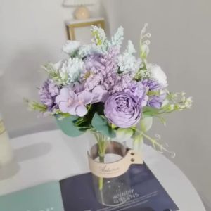 Peony Silk Flowers High Quality Artificial Roses Fake Wedding Party Home Table Room Decoration DIY Bridal Hydrangeas Bouquet