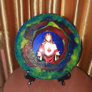 hiasan meja estetik resin epoxy rohani Kristen