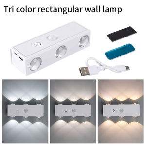 Rechargeable LED Wall Lamp Wireless Magnetic Motion Sensor Night Light 3 Colors/RGB Dimmable For Bedroom Corridor Stairs Lightin