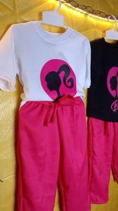 Setelan Baju Anak Perempuan Barbie & Celana Kulot Usia 1-6 Tahun