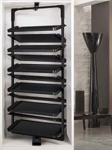 360 Degree Rotating Shoe Rack Aluminum Alloy Shoe Rack Multi-Layer Rotating Retractable Shoe Cabinet