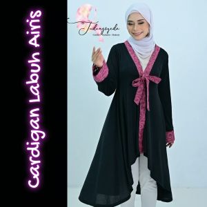 KARDIGAN AIRIS KARDIGAN MUSLIMAH LABUH AIRIS CARDIGAN LACE LABUH OUTWEAR OUTER BY TUDUNG SYEDA.