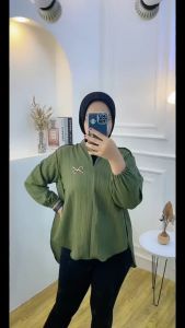 Kemeja Blouse Wanita Lady Crush Livia Blouse Outer Korean Style