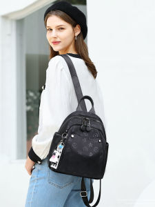 Lightweight Mini Oxford Cloth Double Shoulder Bag Womens Large Capacity Canvas Travel Fashion Versatile Backpack Small Bag
