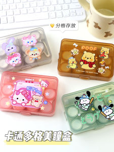 Portable Cute Cartoon Contact Lens Case Advanced Storage Care Box Leak-Proof Multi-Pair Companion Glasses Case