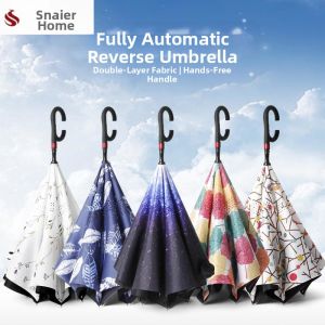 FEIZHUXIANSEN | Automatic Reverse Folding Large Double Person Umbrella