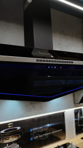 ELBA ZITTO Kitchen Cooker Hood 1400 m3/hr Suction Power with Auto Clean Function Sensor Touch Control / Blue Magic Light - EH-M9138ST(BK) / ELBA 9138