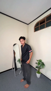 ALNI OFFICIAL STORE - VINTAGE LIST LENGAN KEMEJA KEMERDEKAAN LENGAN PENDEK KEKINIAN PREMIUM HIGH QUALITY