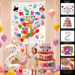 XILIANZHI | Trang Trí Sinh Nhật Bong Bóng Raining Banner