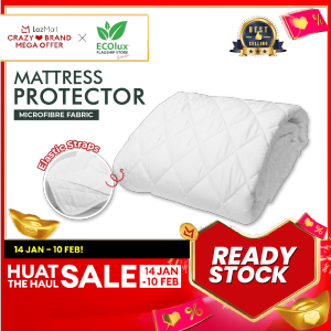 (READY STOCK) ECOlux - Hotel Grade MATTRESS PROTECTOR (Microfiber Fabric Quilted ) Washable Protection & Comfort / QUEEN / KING / SINGLE / SUPER SINGLE