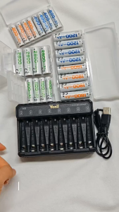 Yonii N8 Smart Battery Charger for 1.2V Rechargeable AA/AAA NiMH Batteries Each Slot Independently Chargeable Mixed Charging USB Type-C Charging Port