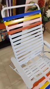 🇲🇾 🏆READY STOCK 🔥Beach Lazy Chair XL / Kerusi Malas Putih XL / [TAMBAH TALI AT BACK & SIT] BALUT DENGAN KEMAS