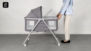 Prego Baby Luna Portable Baby Bassinet Foldable Bed Side Crib With Mosquito Net