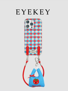 เคสโทรศัพท์แบบป้องกันการตกหล่น Eyekey Ins Korean Style ลายสก็อตสีตัดกัน พร้อมสายรัดข้อมือ กระเป๋าผ้า สำหรับ Apple 16 pro Max iPhone 17 ใหม่ 14 สำหรับผู้หญิง 15 pro สายรัดข้อมือ