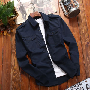 CHAFEI | Pure Cotton Casual Long-sleeve Shirts Spring and Autumn Versatile Turn-down Collar Workwear Outerwear