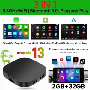 Hộp Giải Mã Kowankit 2026 Android 13 CarPlay AI 3 Trong 1 Bộ Chuyển Đổi USB Không Dây Cho Ô Tô Hỗ Trợ Android Auto Tương Thích Với Netflix Youtube