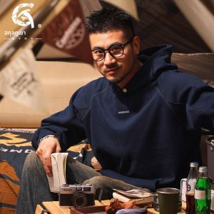 GYXT | เสื้อฮู้ดคอกลมแขนยาวทรงหลวมสไตล์อเมริกันย้อนยุคสำหรับผู้ชาย ฤดูใบไม้ร่วง ฤดูใบไม้ผลิ เสื้อคลุมกันหนาวแบบสวมหัว ทรงหลวม ทรงหลวม ทรงหลวม