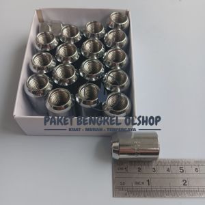 [16 Pcs Mur + 1 Kunci L] Mur Baut Roda Seneca Lug Nut Fujita 1.25 & 1.5