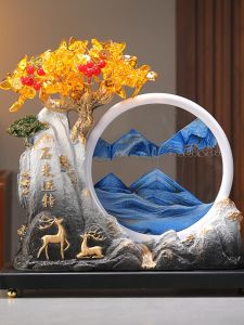 New Chinese Style Office Decorative Stones Living Room Entrance Creative Arrangement Opening Moving Gift Handmade Resin Sculpture