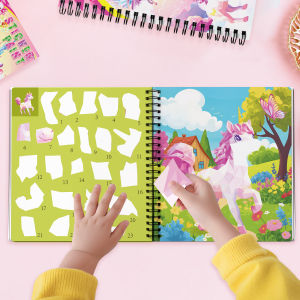 Montessori สติกเกอร์ปริศนาหนังสือ Story สําหรับเด็กการศึกษาสติกเกอร์จิ๊กซอว์สร้างสรรค์เกมเด็กโมเสคของเล่นของขวัญวันเกิด