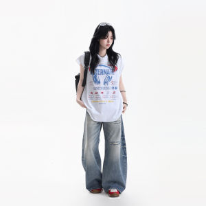 zuocisankon | Áo Tank In Hình Phong Cách Retro Mỹ